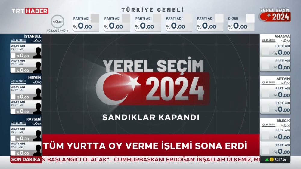 31 MART 2024 MAHALLİ İDARELER GENEL SEÇİMLERİ
